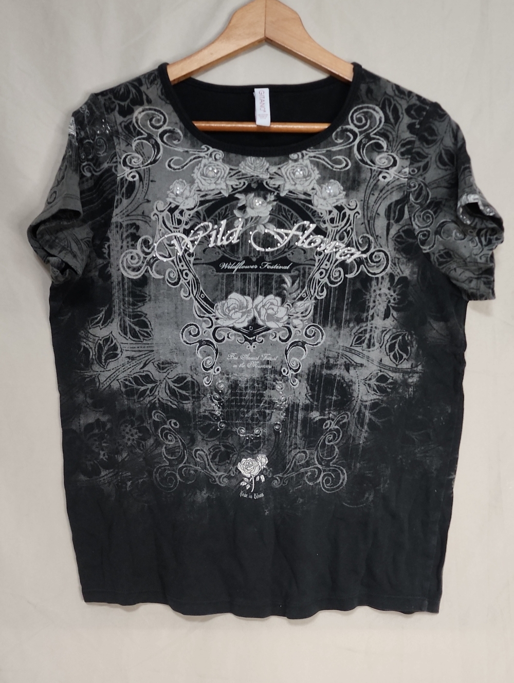 Gitano Black Tee with Maroon Logo Tag
